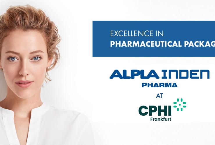 Banner of the CPHI Frankfurt 2025 fair, where ALPLA INDEN Pharma will be exhibiting at booth 80 H34.